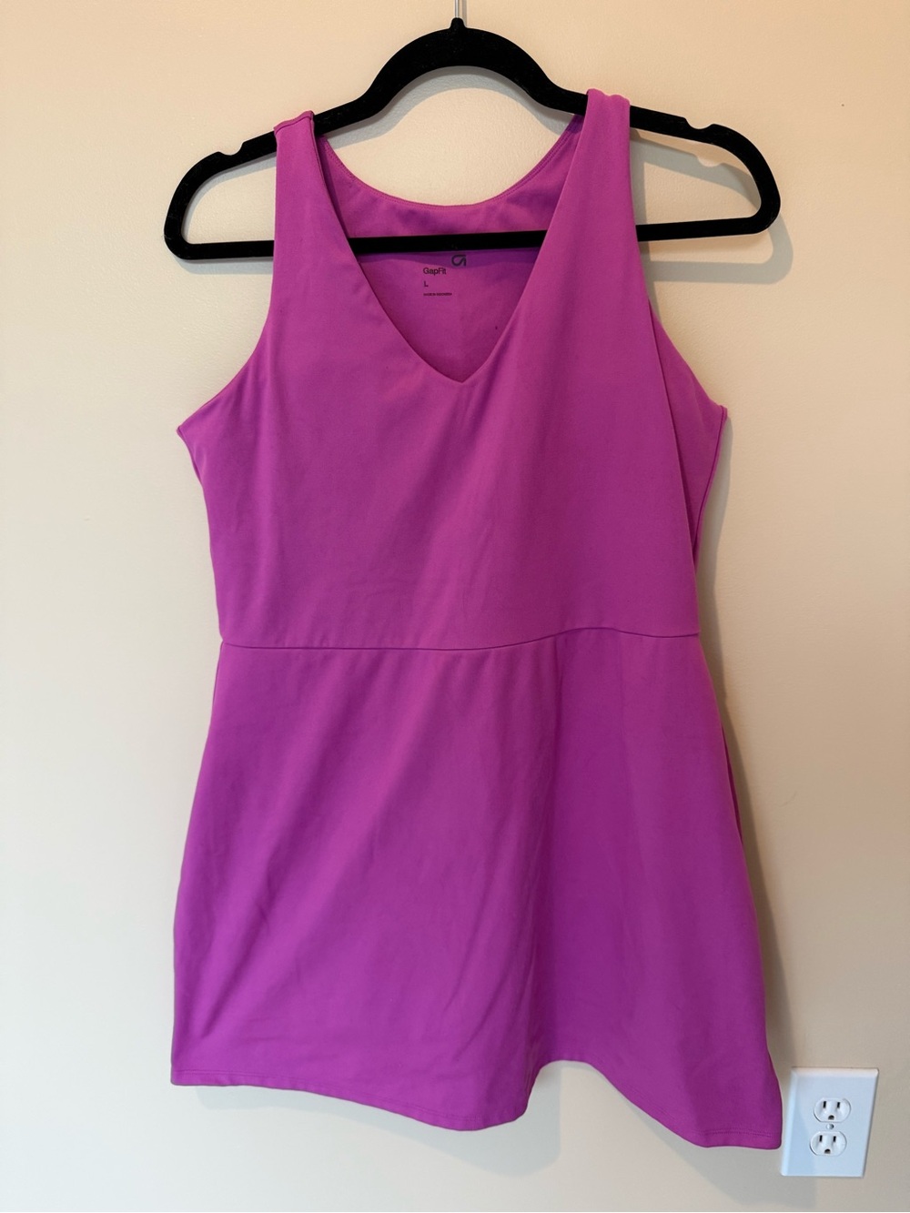 GAP Sleeveless V-Neck Mini Dress in Bright Pink